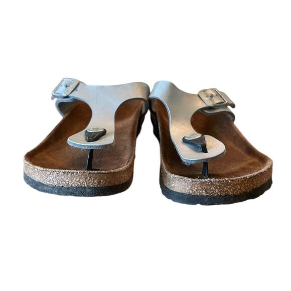 BIRKENSTOCK Silver Gizeh Kids Birko-Flor - Girls Sandals EU 32 US 1 1.5 - Picture 4 of 9